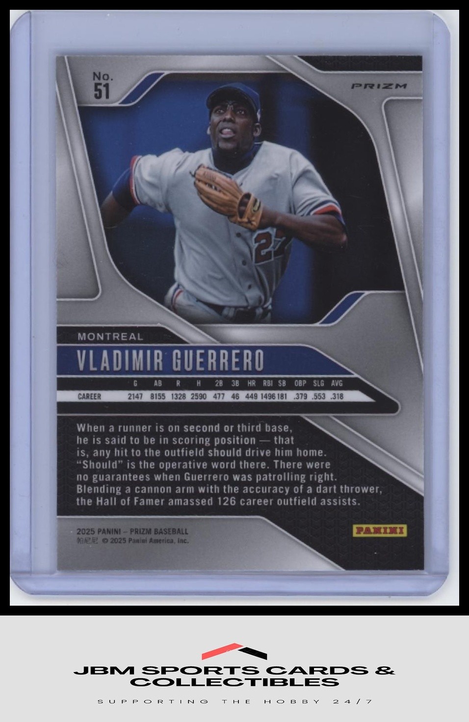 2025 Panini Prizm #51 Vladimir Guerrero Ruby Wave Prizms