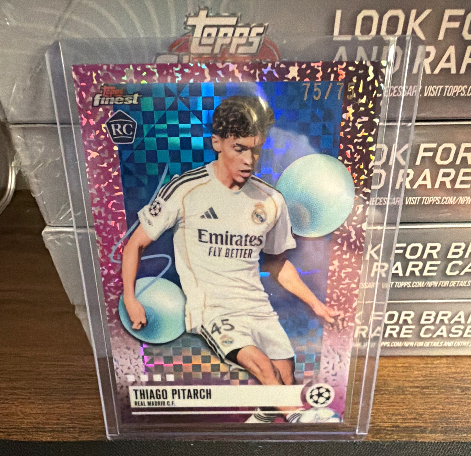 Topps Finest UEFA Champions League Thiago Pitarch RC #389 Real Madrid /75