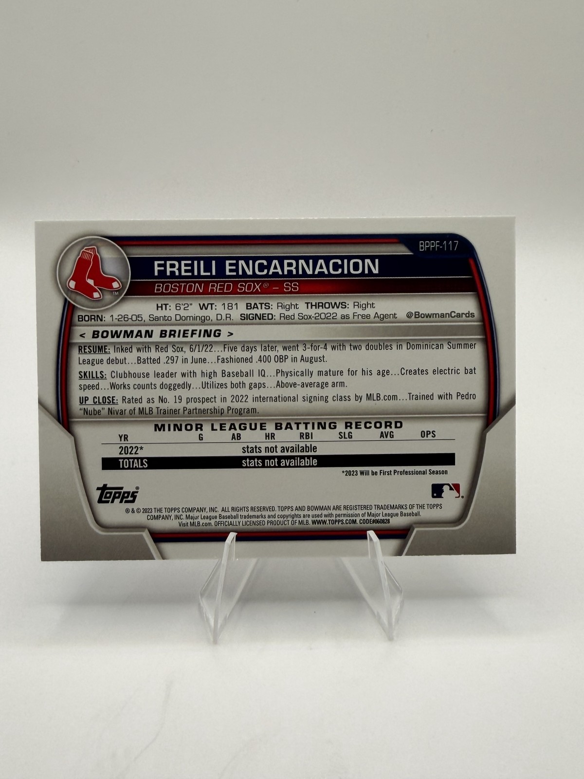 2023 Bowman 1st Edition #BPPF-117 Freili Encarnacion Blue Foil #/150