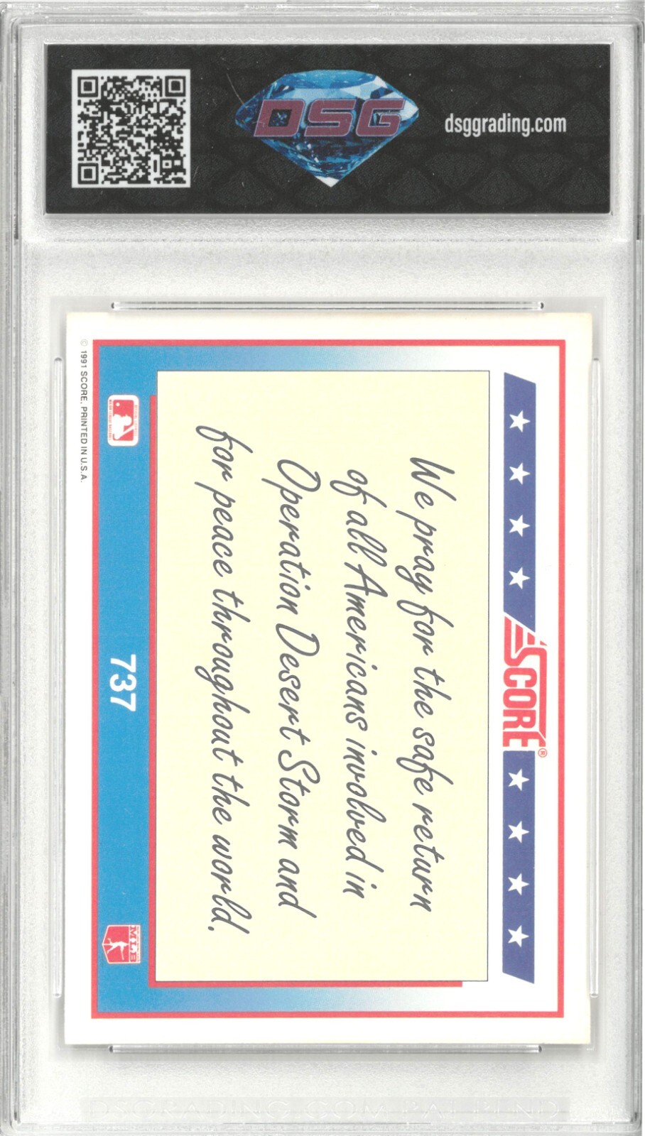 1991 Score AMERICAN FLAG #737 💎 DSG 10 Gem Mint