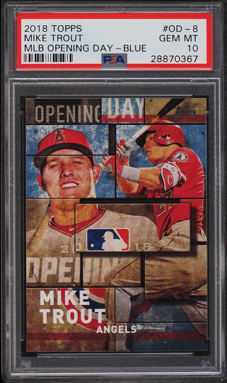 Mike Trout 2018 Topps MLB OPENING DAY “BLUE PAR.” PSA 10 GEM MINT (PSA 10 POP 3)