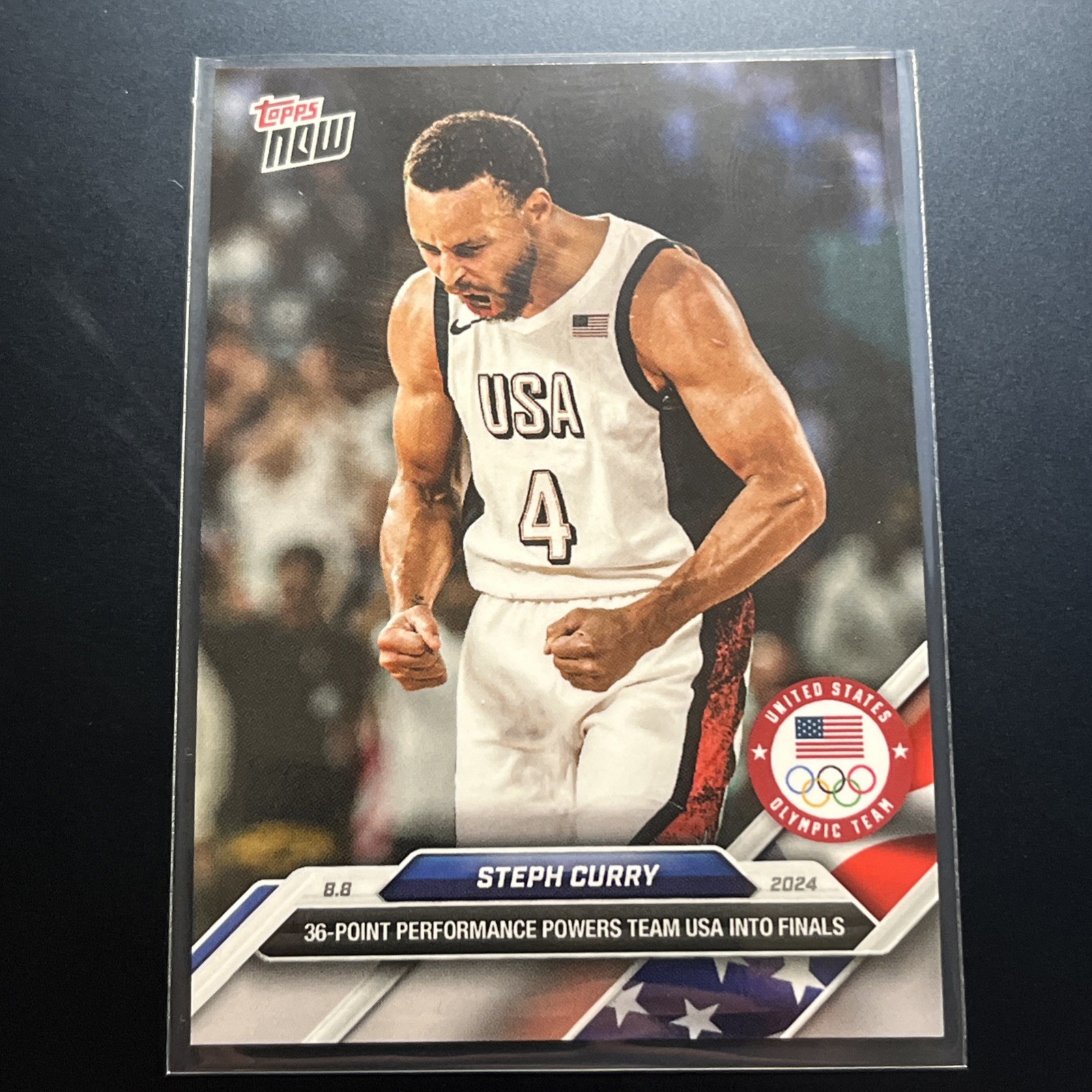 2024 Topps NOW Olympics Team USA Steph Curry 36-POINT PERFORMANCE Base #22 (D1)