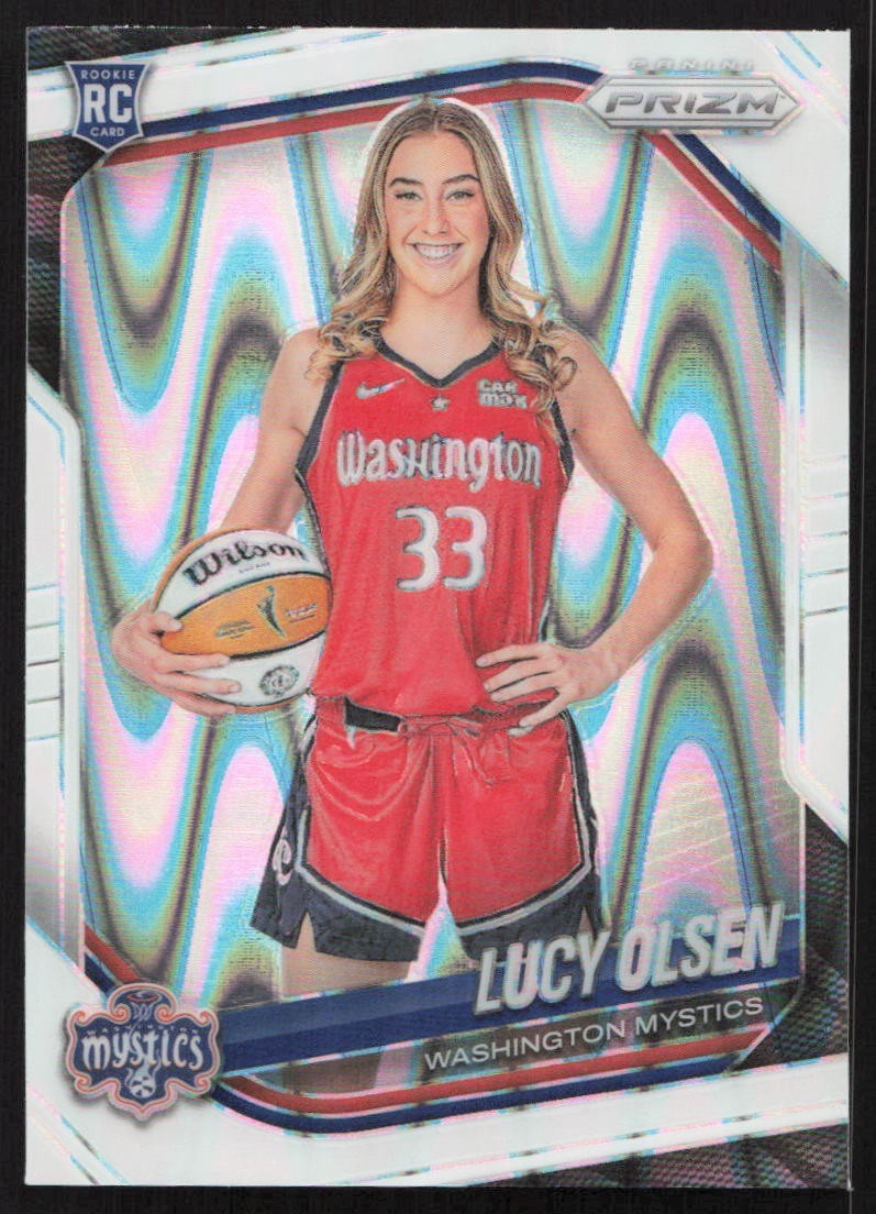 2025 Panini Prizm WNBA – Lucy Olsen #145 White Seismic Variation (RC)