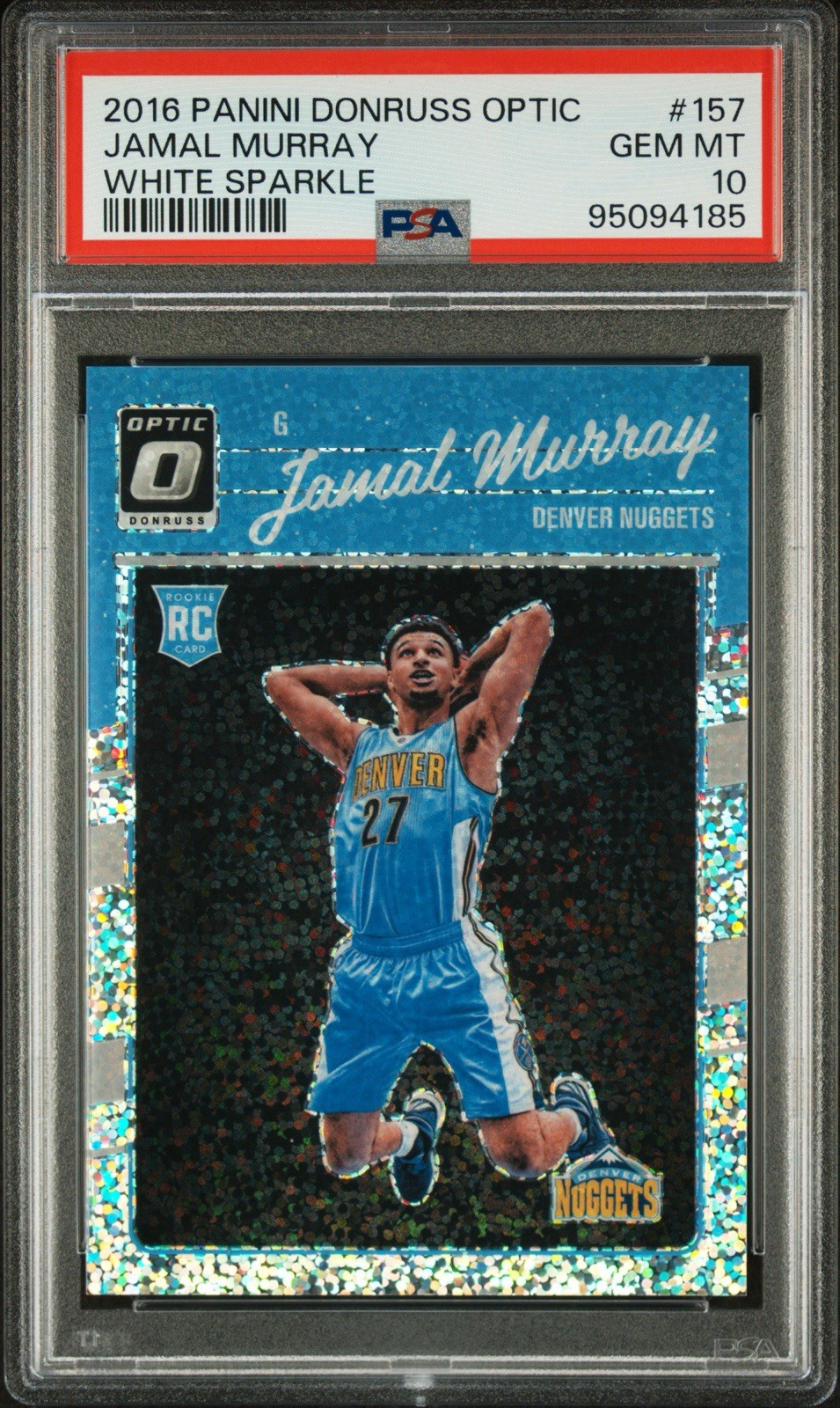 2016 Panini Donruss Optic Jamal Murray #157 White Sparkle RC PSA 10