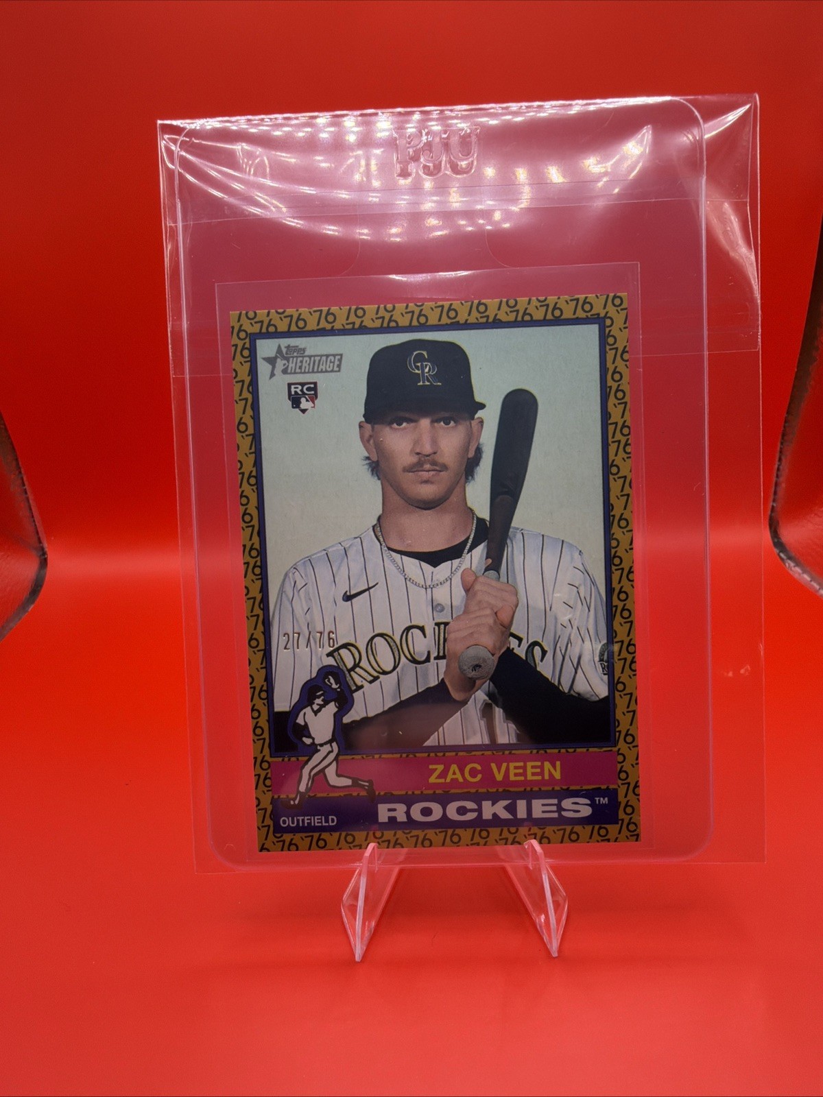 Topps Heritage Zac Veen Colorado Rockies Rookie Serial Numbered #557 27/76
