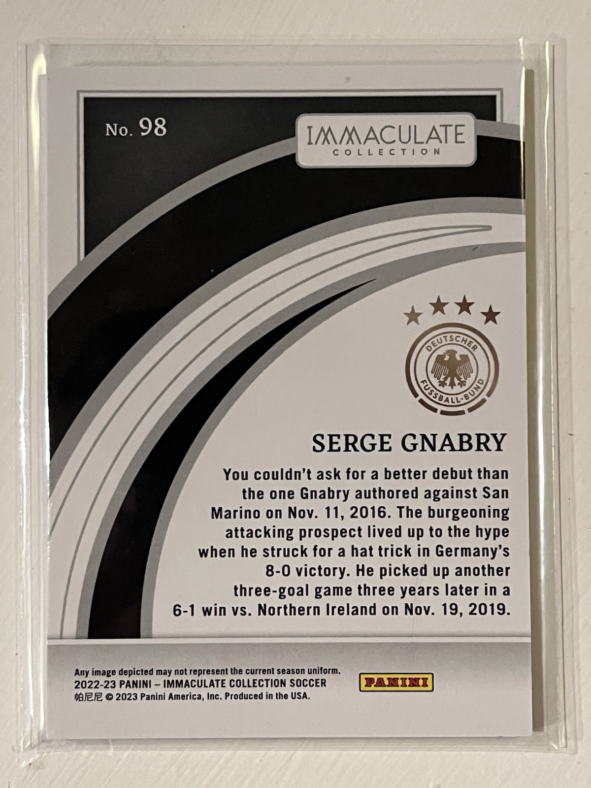 2022-23 Serge Gnabry Panini Immaculate Base Gold #98 Germany Bayern Munich 7/10