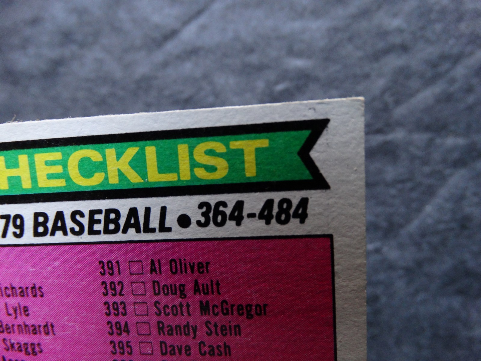 1979 Topps Unmarked Checklist Team Set of 6 Baseball Cards