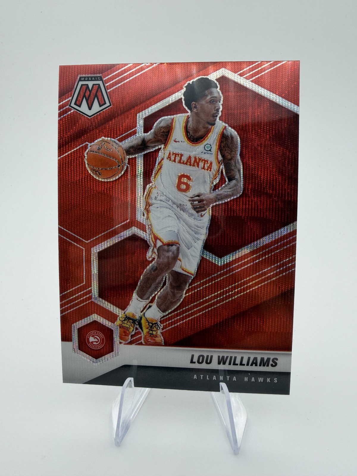 2020-21 Panini Mosaic #109 Lou Williams Mosaic Red Wave