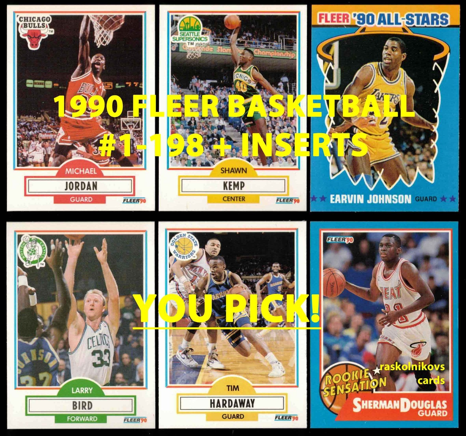 1990-91 FLEER Basketball 1-198+Inserts Your Choice $2 or 2 Card Minimum YOU PICK