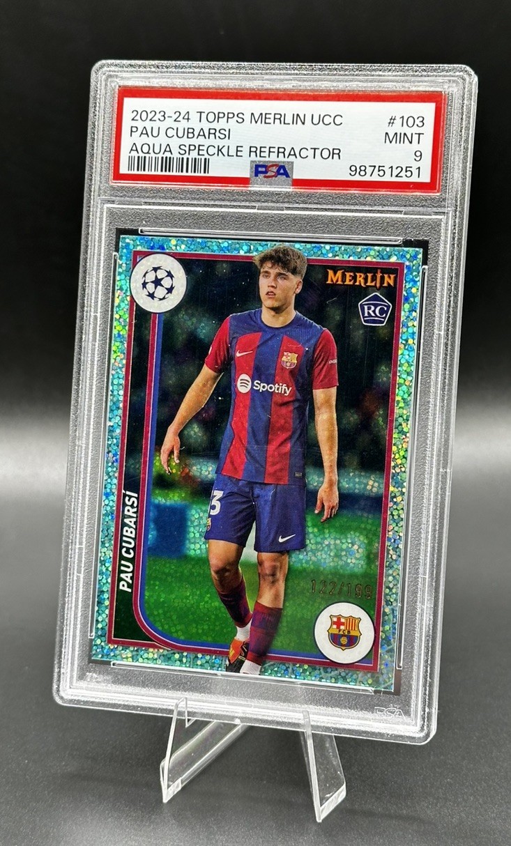 2023-24 TOPPS MERLIN UCC #103 PAU CUBARSI ROOKIE RC 122/199 PSA 9