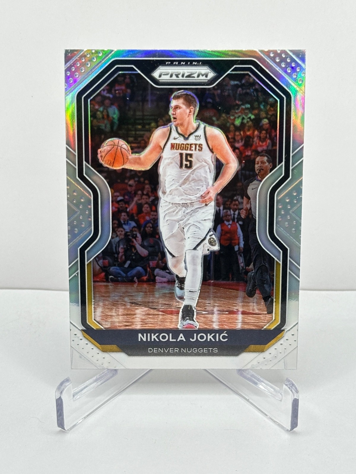 NIKOLA JOKIC 2020-21 Panini Prizm Prizms Silver 114 Insert Parallel Card Nuggets