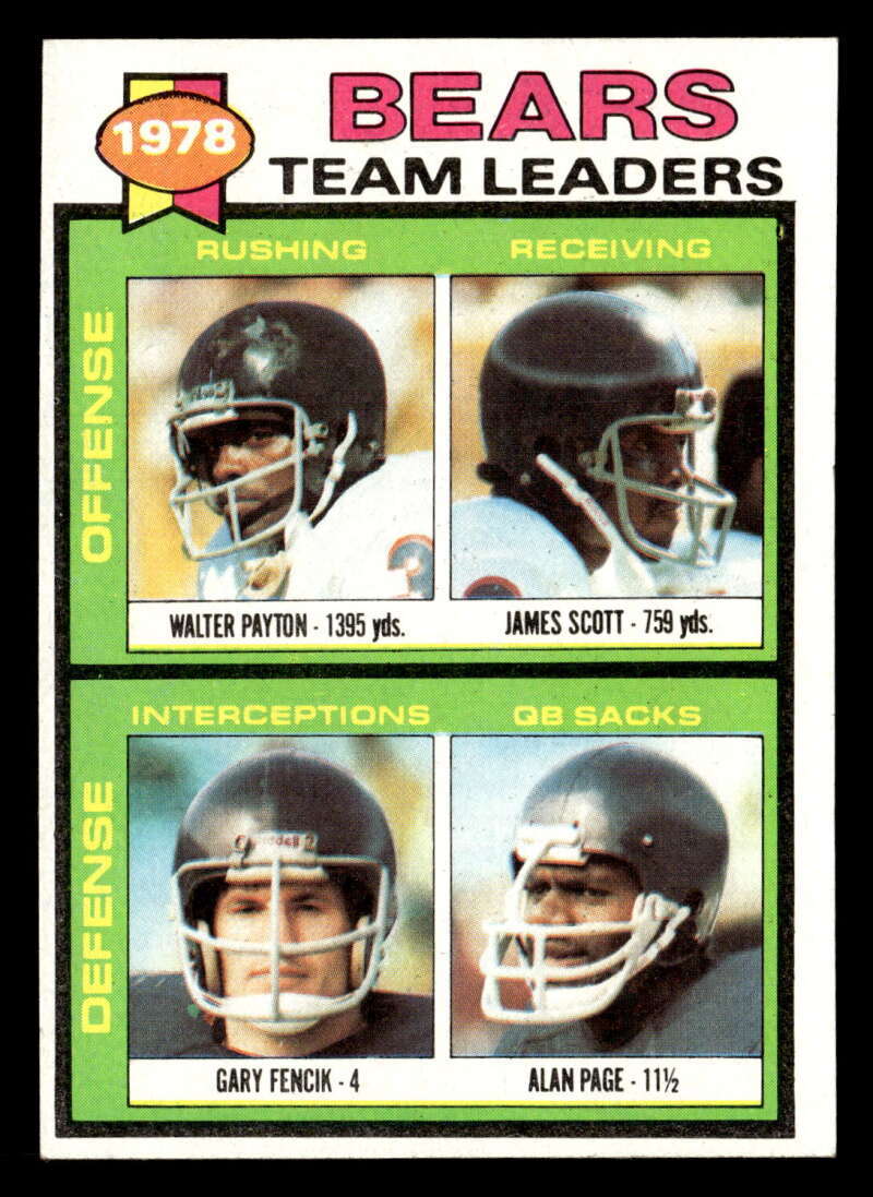 1979 Topps Bears Team/Checklist Payton/Scott/Fencik/Page #132 EXMT Y7155