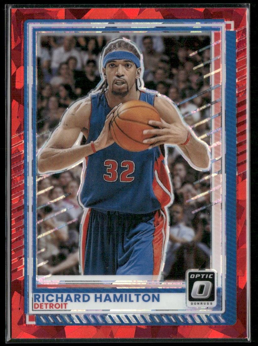 2025-26 Donruss #173 Richard Hamilton Optic Red Cracked Ice Detroit Pistons
