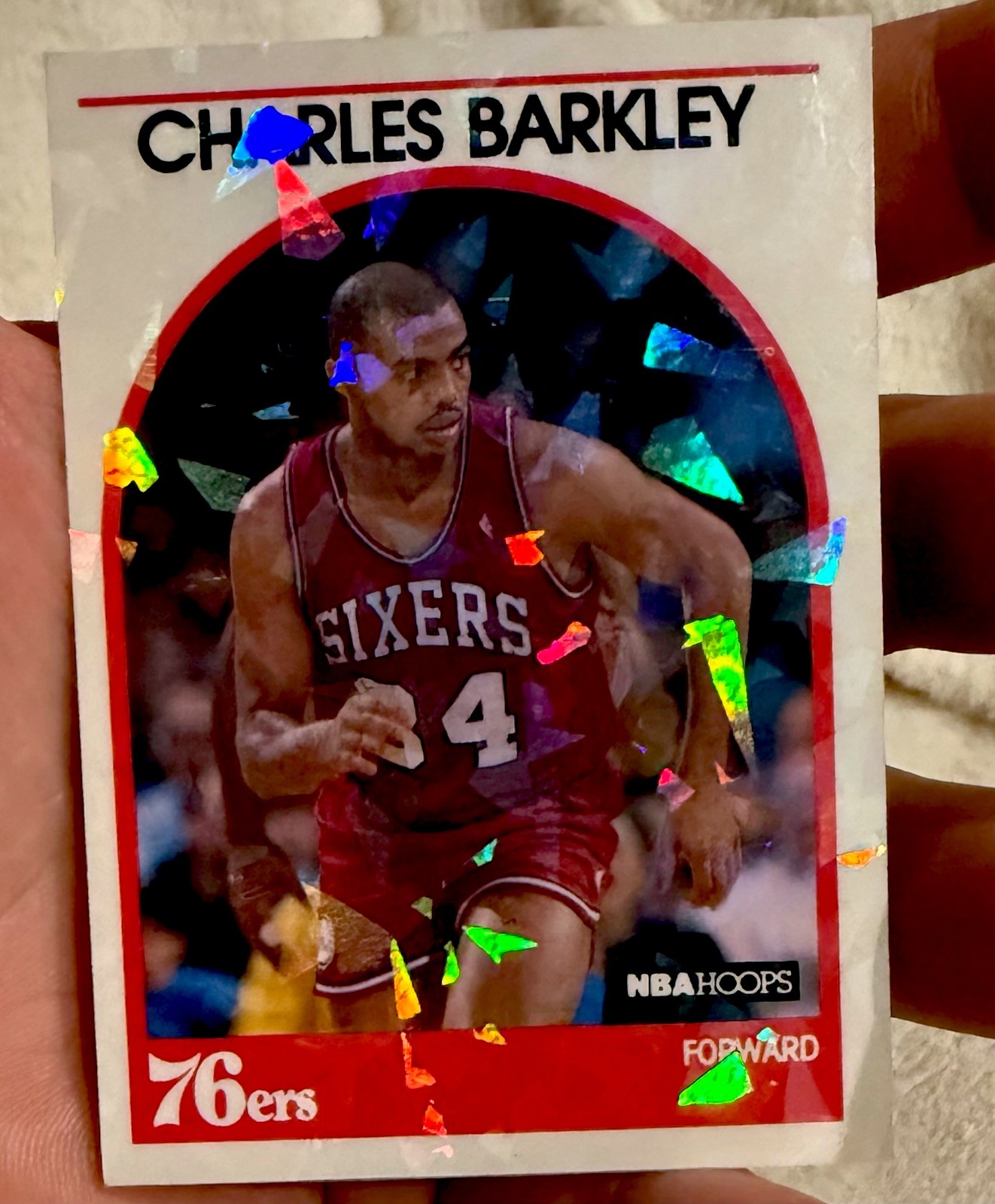 RARE 1/1 CRUSHED ICE Charles Barkley 1989 Hoops #110 Card Philadelphia 76’ERS