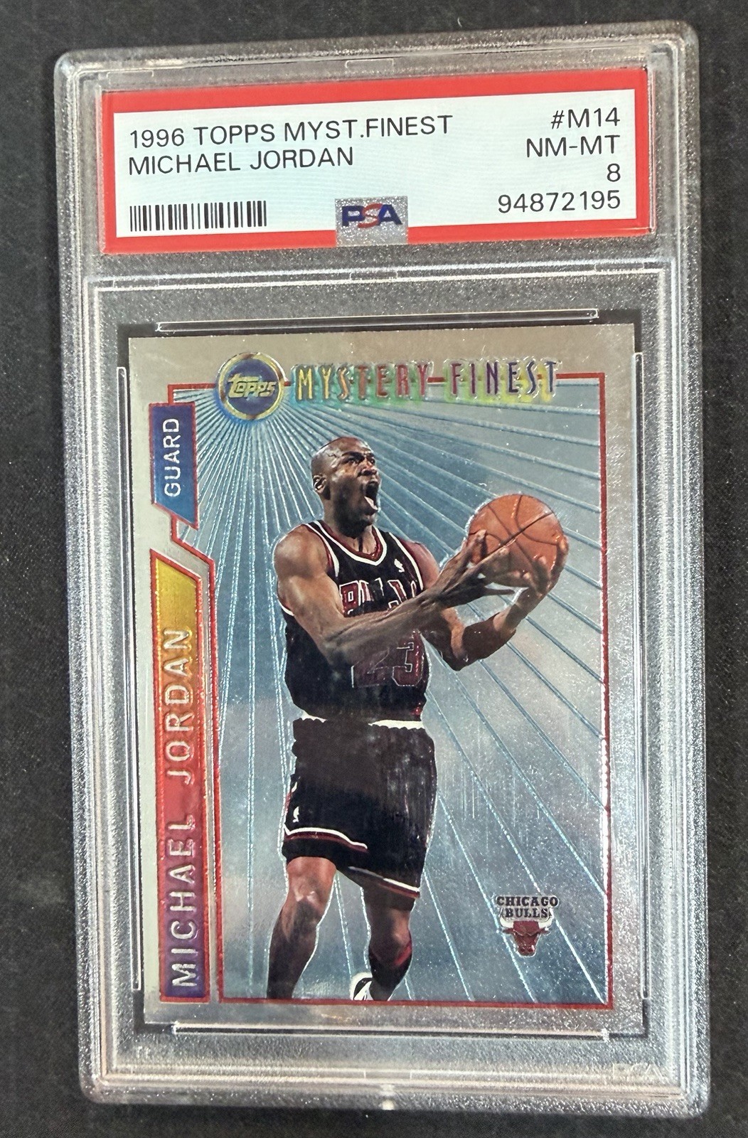 1996-97 Topps – Mystery Finest Michael Jordan #M14 Bordered PSA 8