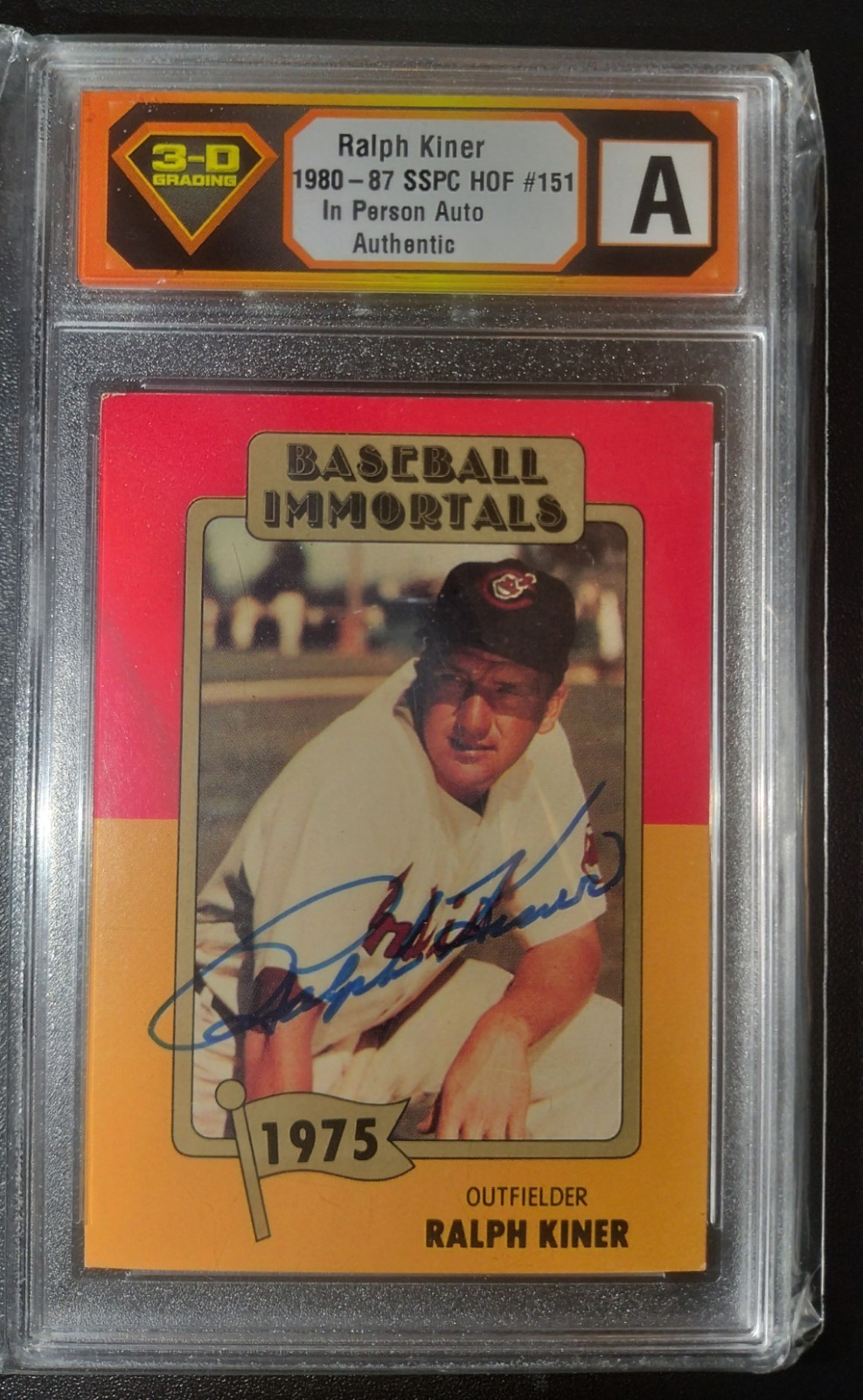 SSPC 1980-87 Baseball Immortals Ralph Kiner #151 Pirates Auto Graded Authentic