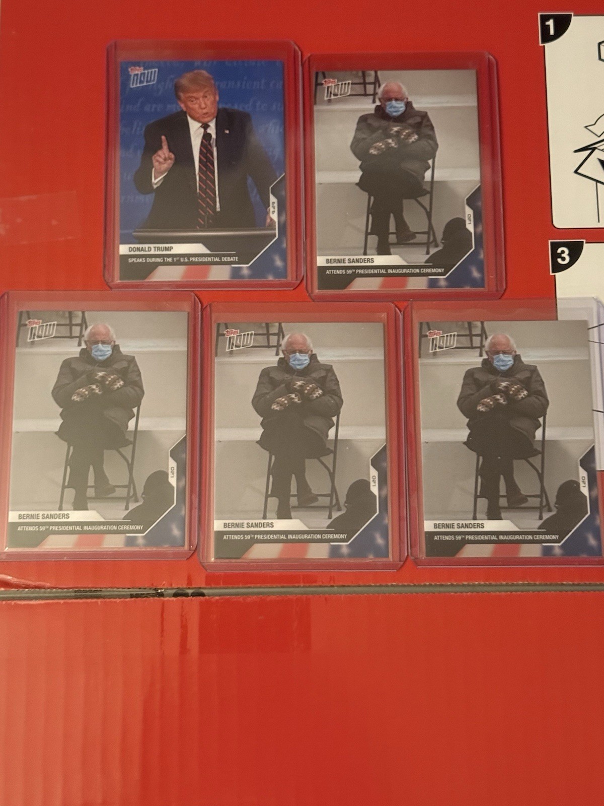Topps Now Political Cards – Donald Trump Card #3 And Bernie Sanders Card #21