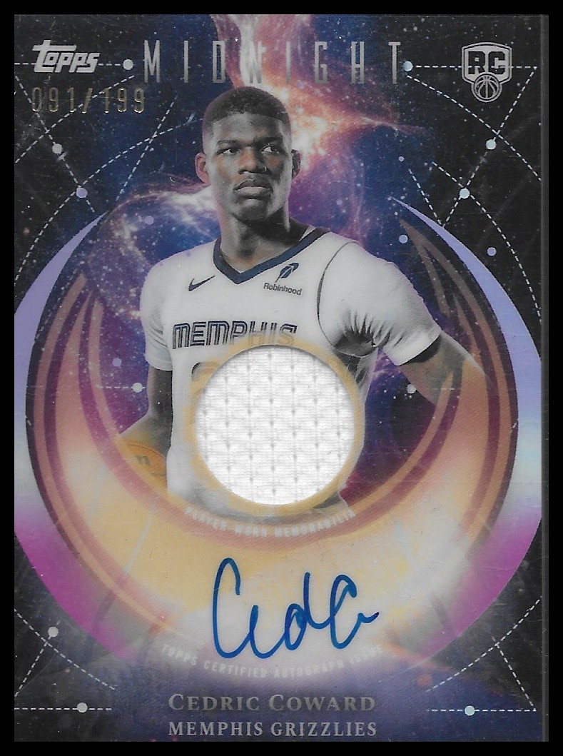 2025-26 Topps Midnight Cedric Coward Rookie Jersey Autographs Twilight #/199