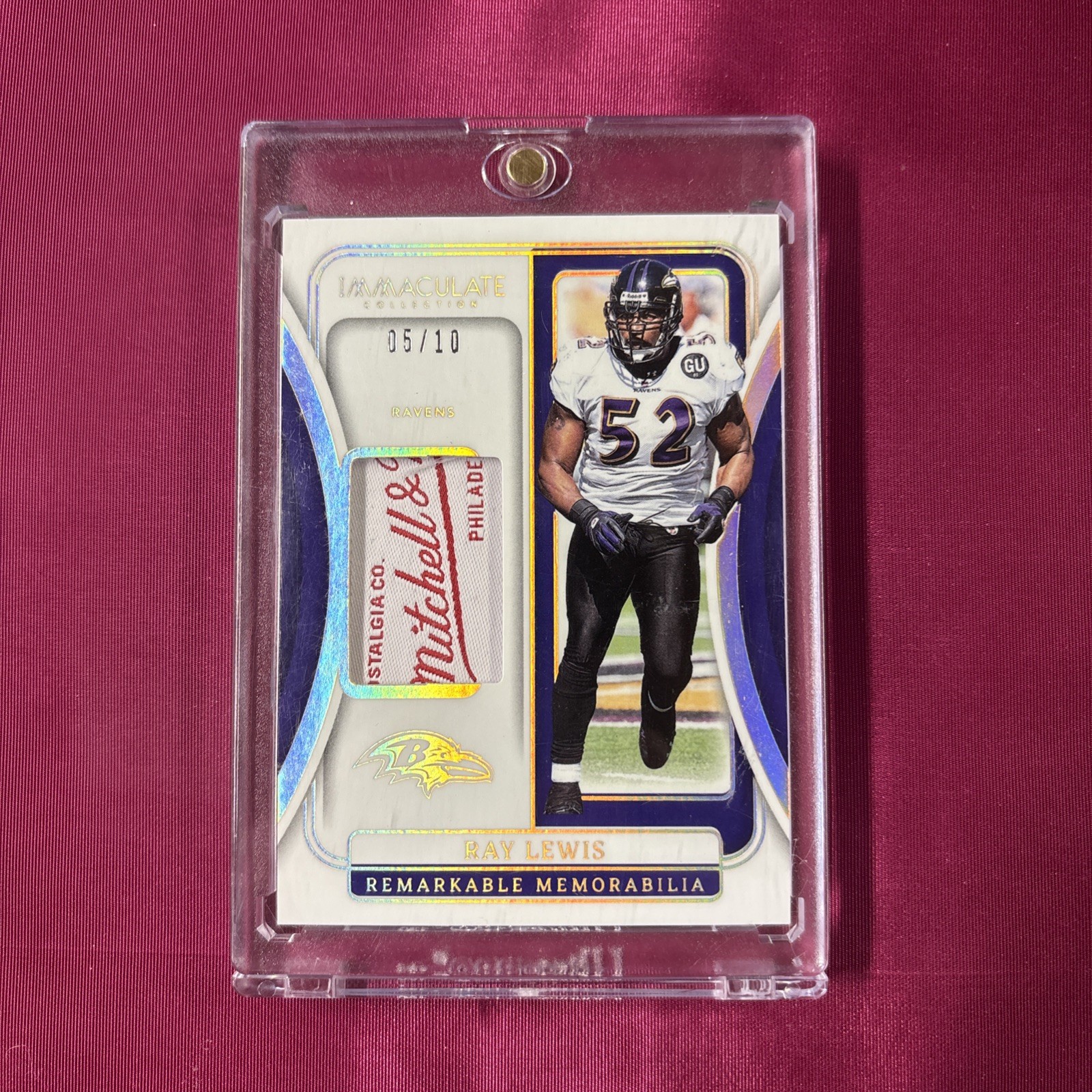 2024 Panini Immaculate Remarkable Patch Laundry Logo Tag Ray Lewis 5/10 Ravens🔥