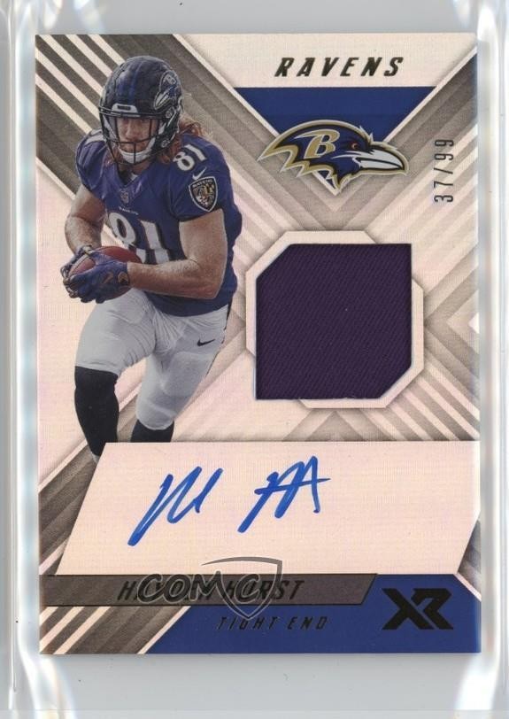 2018 Panini XR Rookie Swatch /99 Hayden Hurst #RSA8 Auto RC 09if