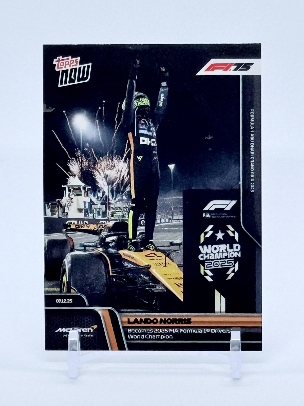 Lando Norris 2025 Formula 1 Topps NOW Card 86 2025 World Champion READY TO SHIP!