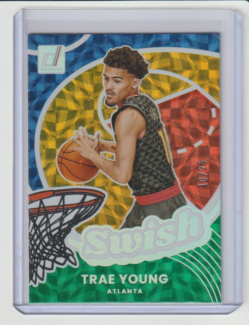 2025-26 Donruss Trae Young Swish Multi Color Holo Card #D 10/25 !!!