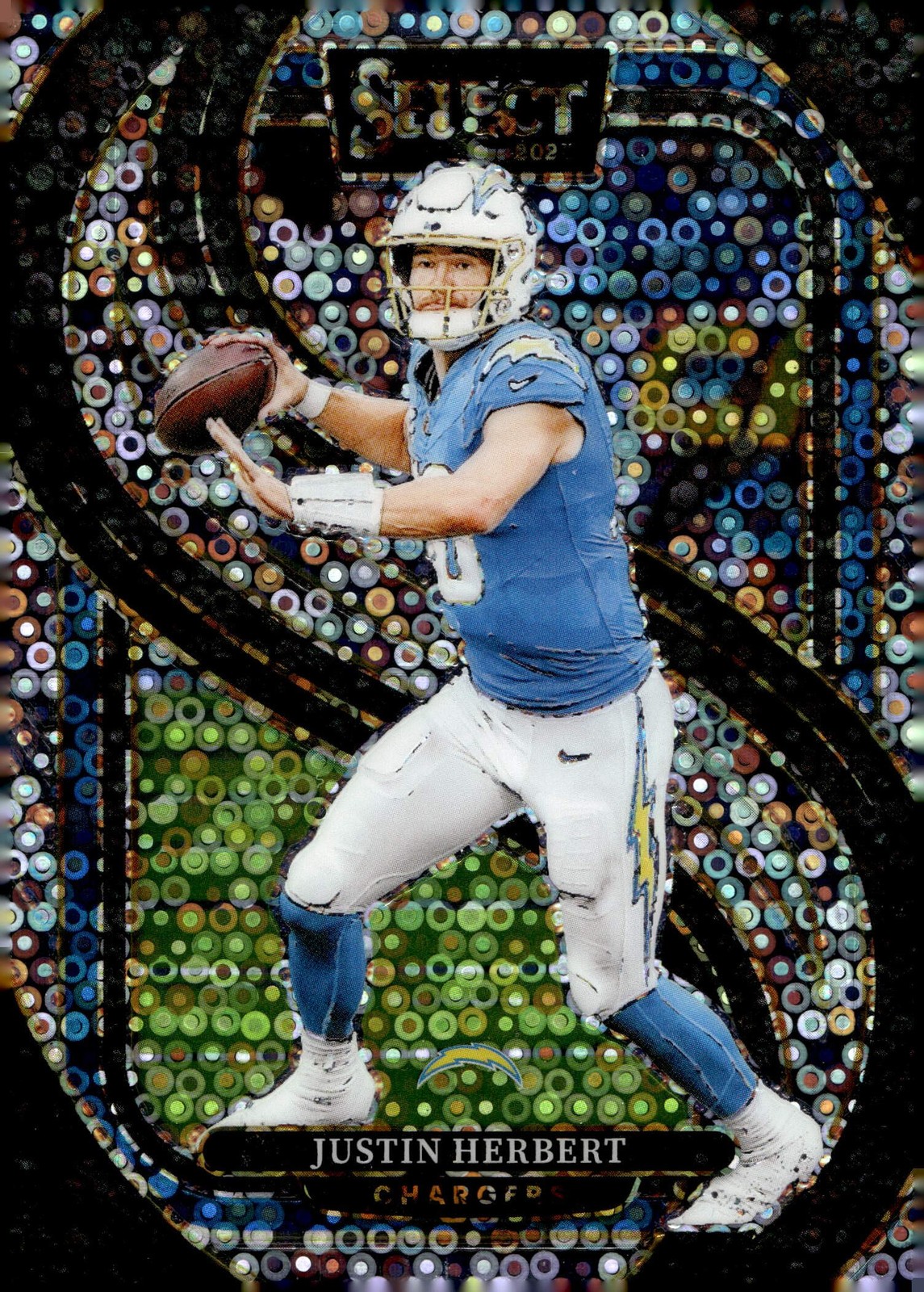 2024 Panini Select Football Justin Herbert #131 Disco Prizm Los Angeles Chargers