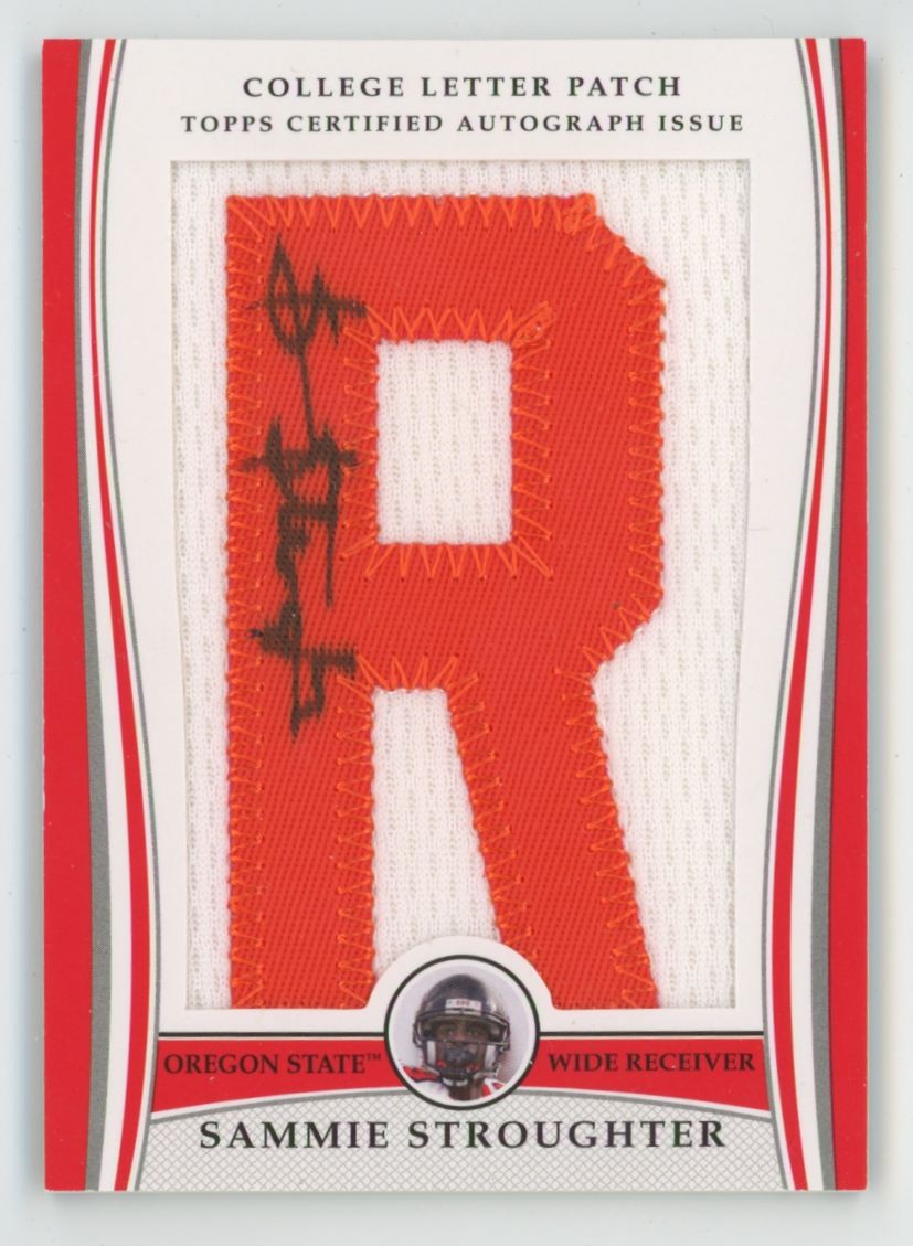 Sammie Stroughter 2009 Topps College Letter Patch R Auto /92 Jersey #LAP-SS