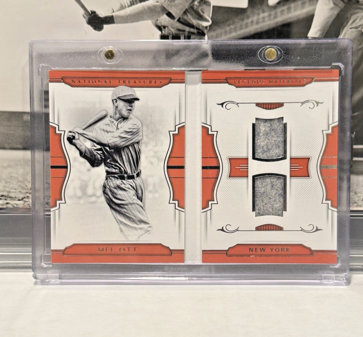 HOF Mel Ott 2018 National Treasures Legends Dual Materials Booklets /99