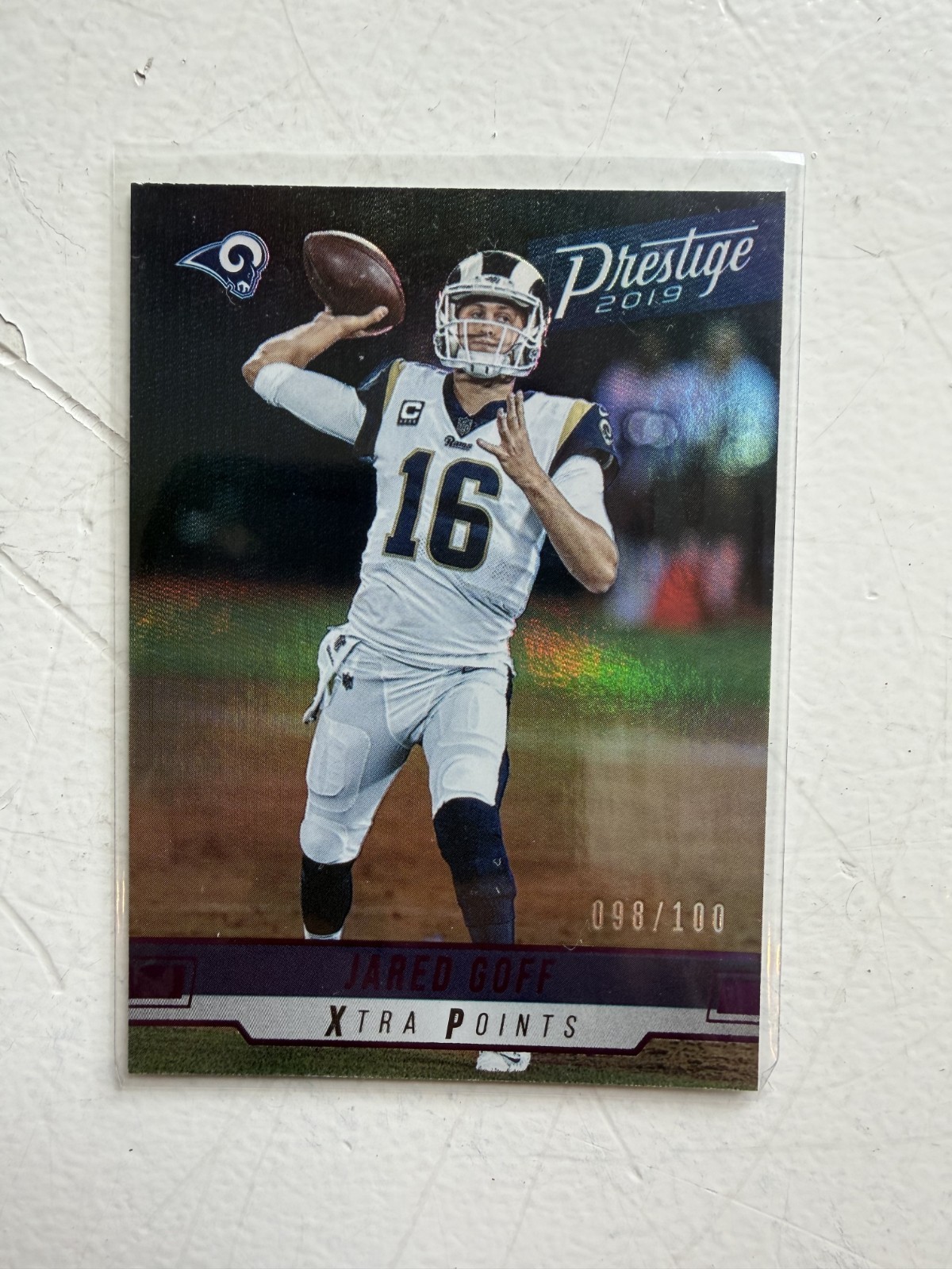 2019 Panini Prestige – Jared Goff #16 Xtra Points Purple /100