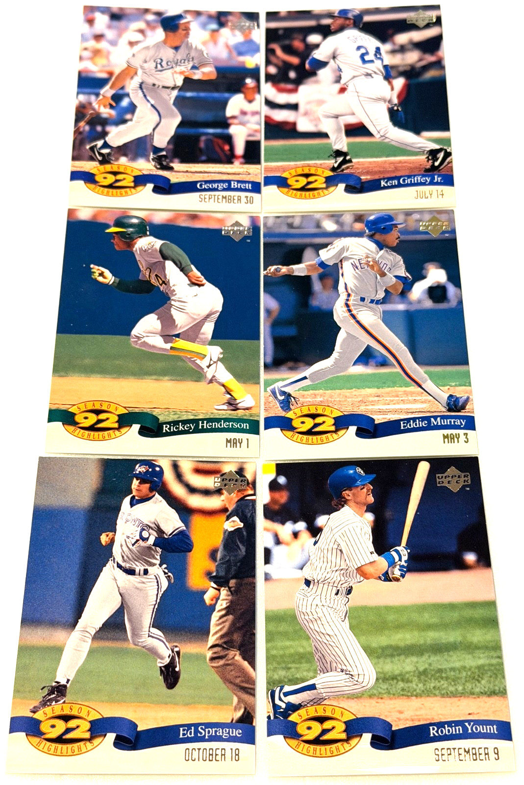 1993 Upper Deck ’92 Season Highlights Baseball Complete Your Set, U Pick One