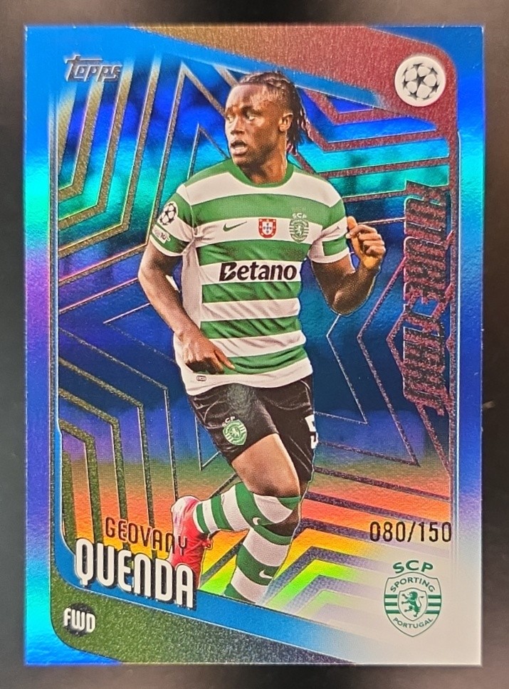 2025 Topps UEFA CC Geovany Quenda #95 Future Stars Blue Foil /150