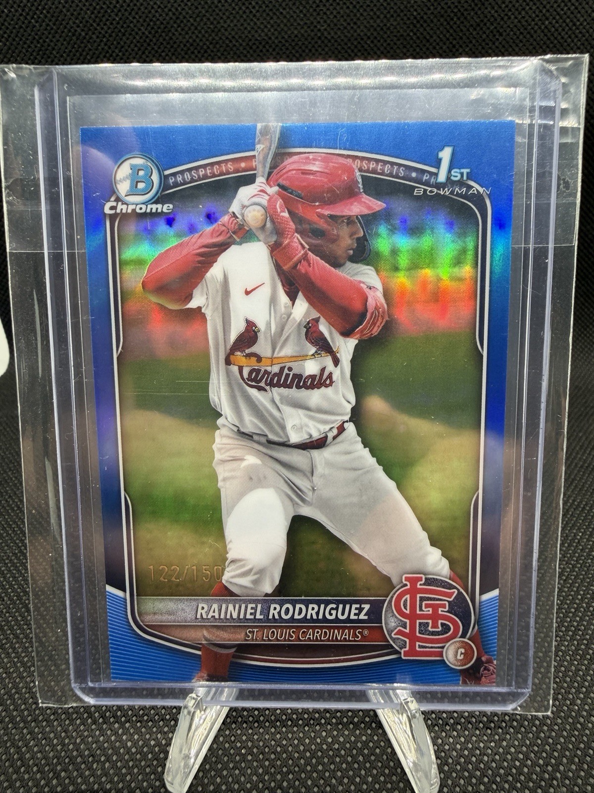 Rainiel Rodriguez 2025 1st Bowman Chrome True Blue Refractor card #/150 BCP-200
