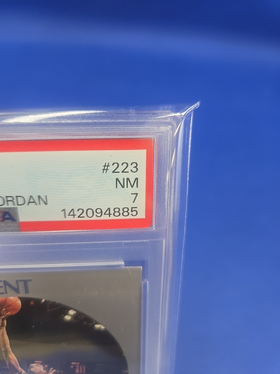 1990 Hoops SAM VINCENT #223 Shows Michael Jordan in #12 Jersey PSA 7 C242