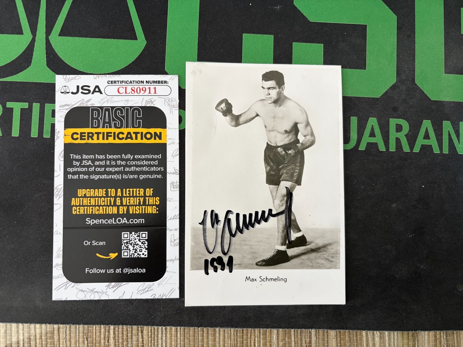 Autographed Max Schmeling 3 1/2″ X 5 1/2″ Photo Heavyweight Champion JSA COA