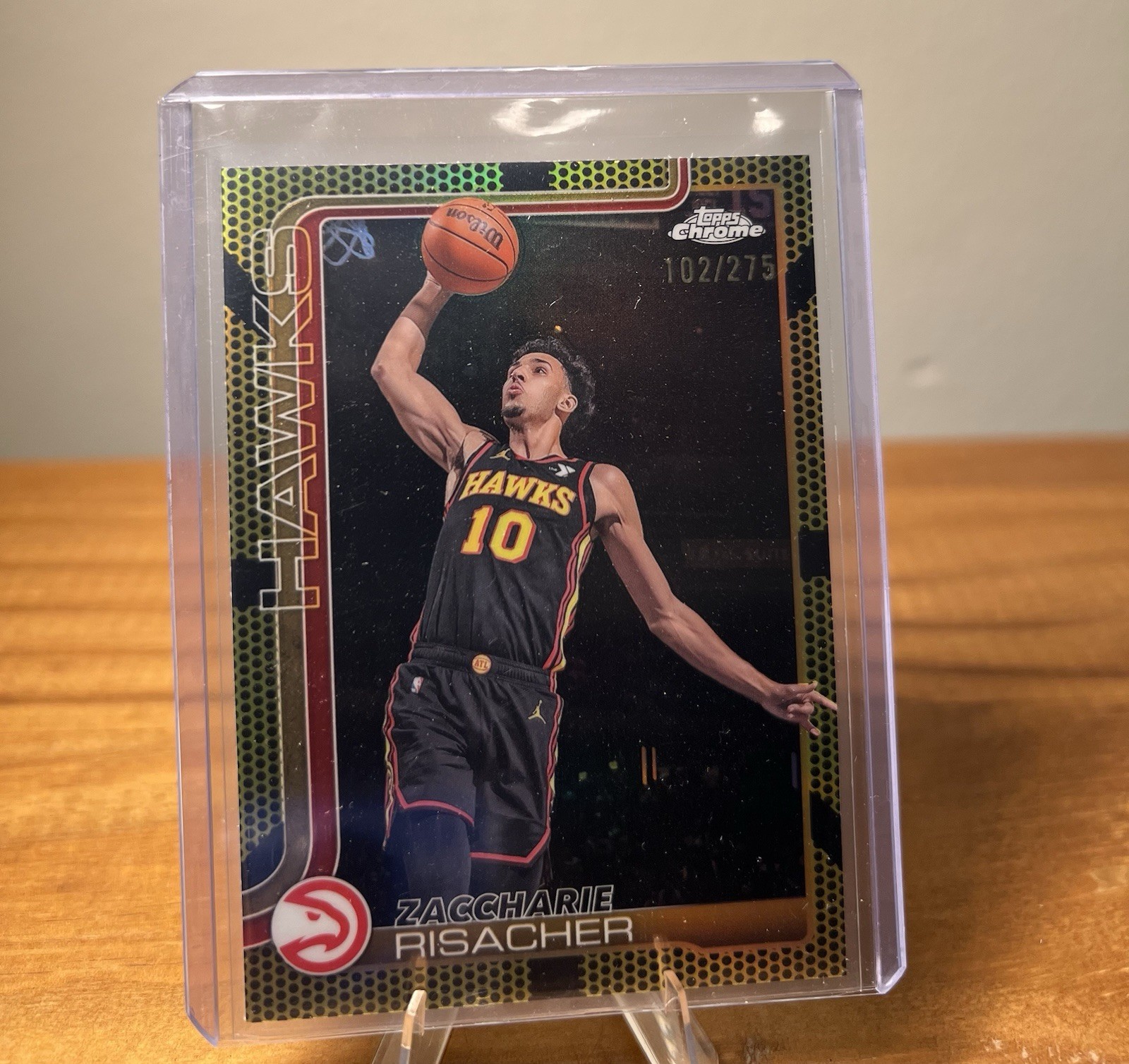 Zaccharie Risacher Topps Chrome 2025-26 Yellow Basketball Border #2 /275 NBA