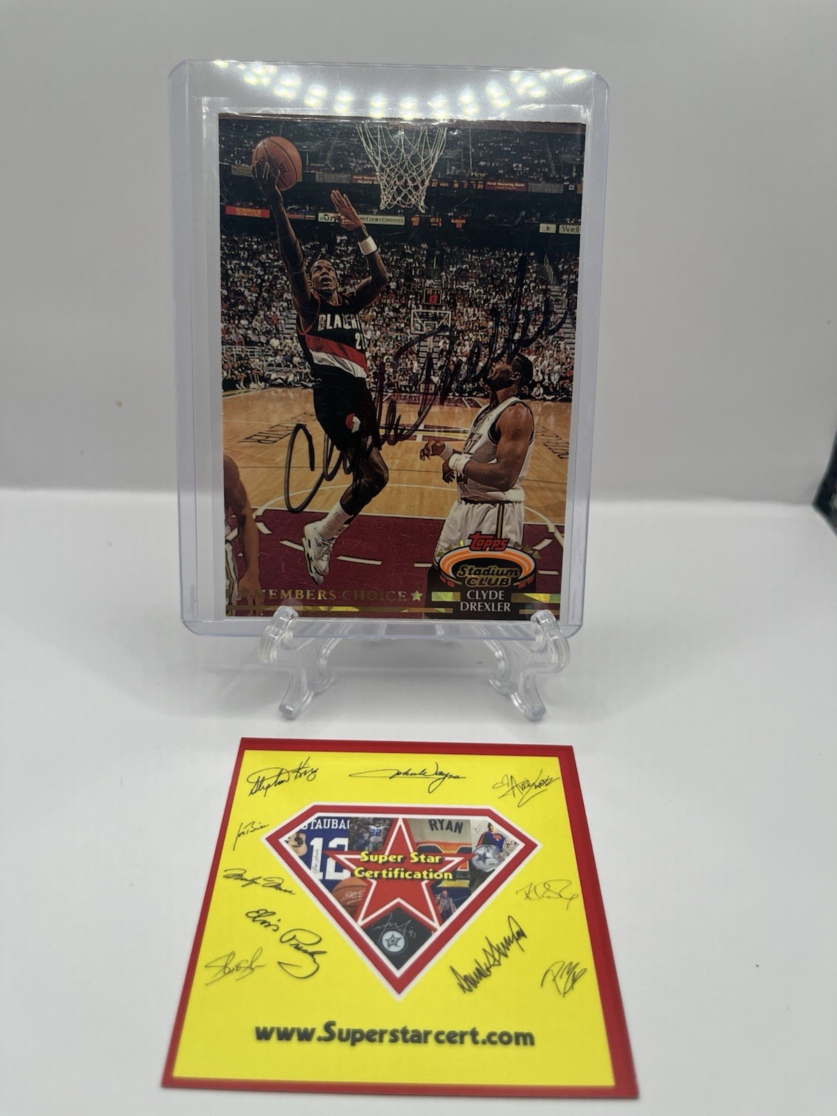 CLYDE DREXLER 1992-93 Upper Deck with AUTOGRAPH & COA Portland Trail Blazers
