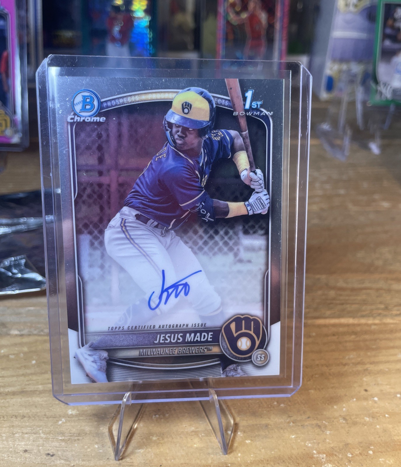 2025 Bowman Jesus Made Chrome Auto 1st Prospect #CPA-JM Brewers