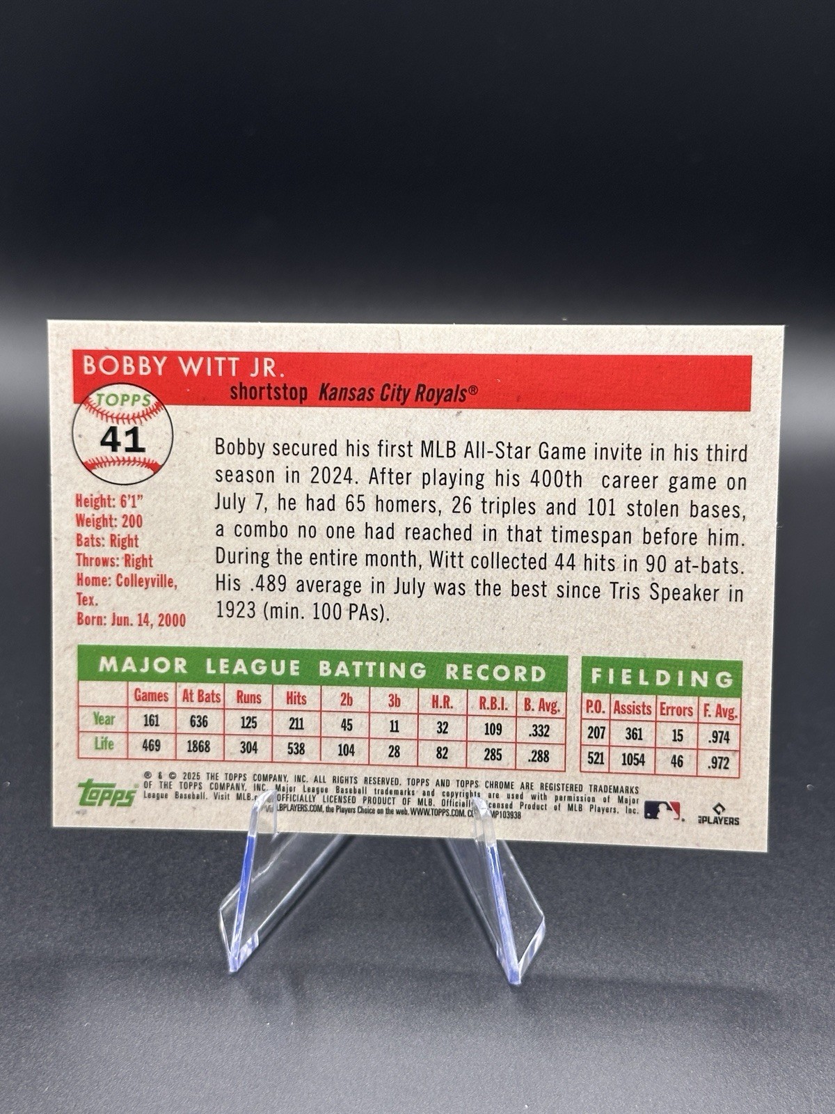 2025 Topps Platinum Anniversary – Bobby Witt Jr. #41 – SSP Image Variation