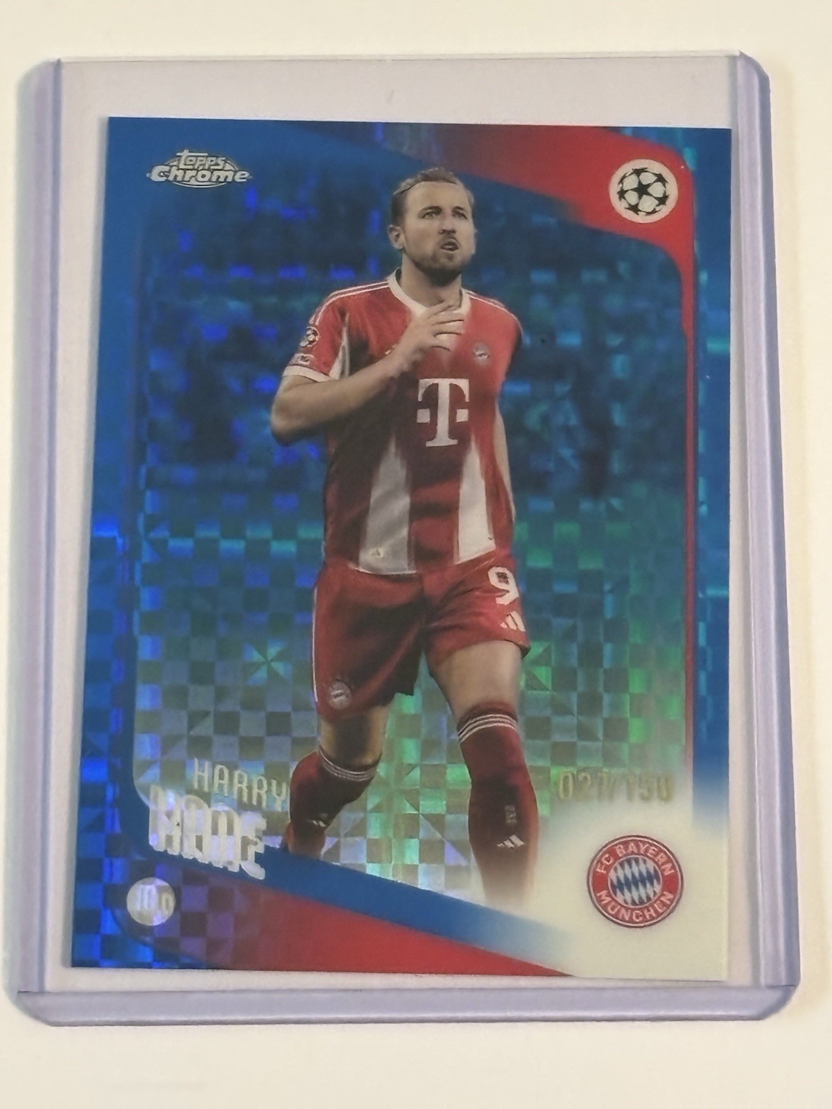 2026 Topps Chrome UEFA Champions League Harry Kane #182 Blue X-Fractor /150
