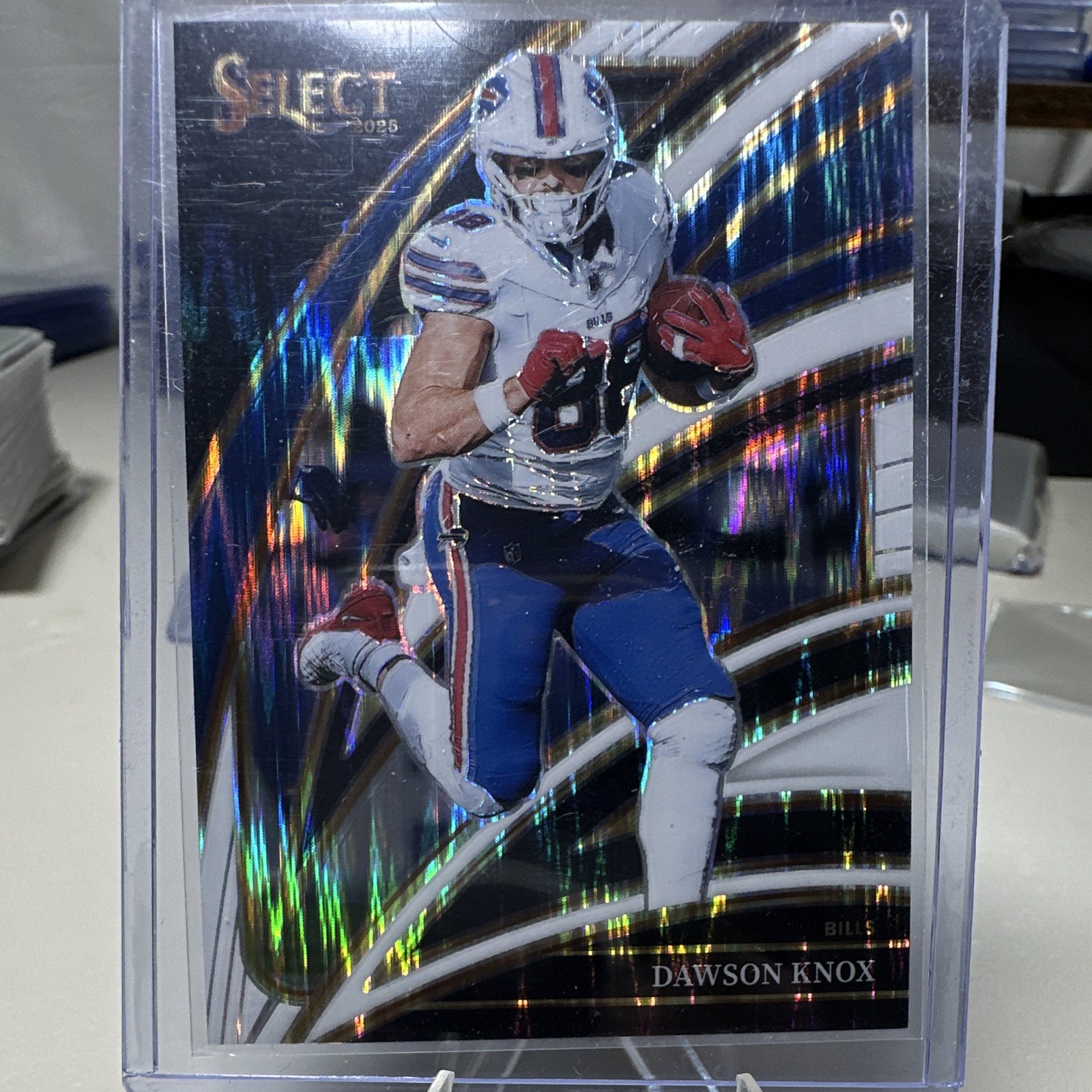 Panini 2025 Select Football Dawson Knox Bills Club Level Blue Prizm #286 /99