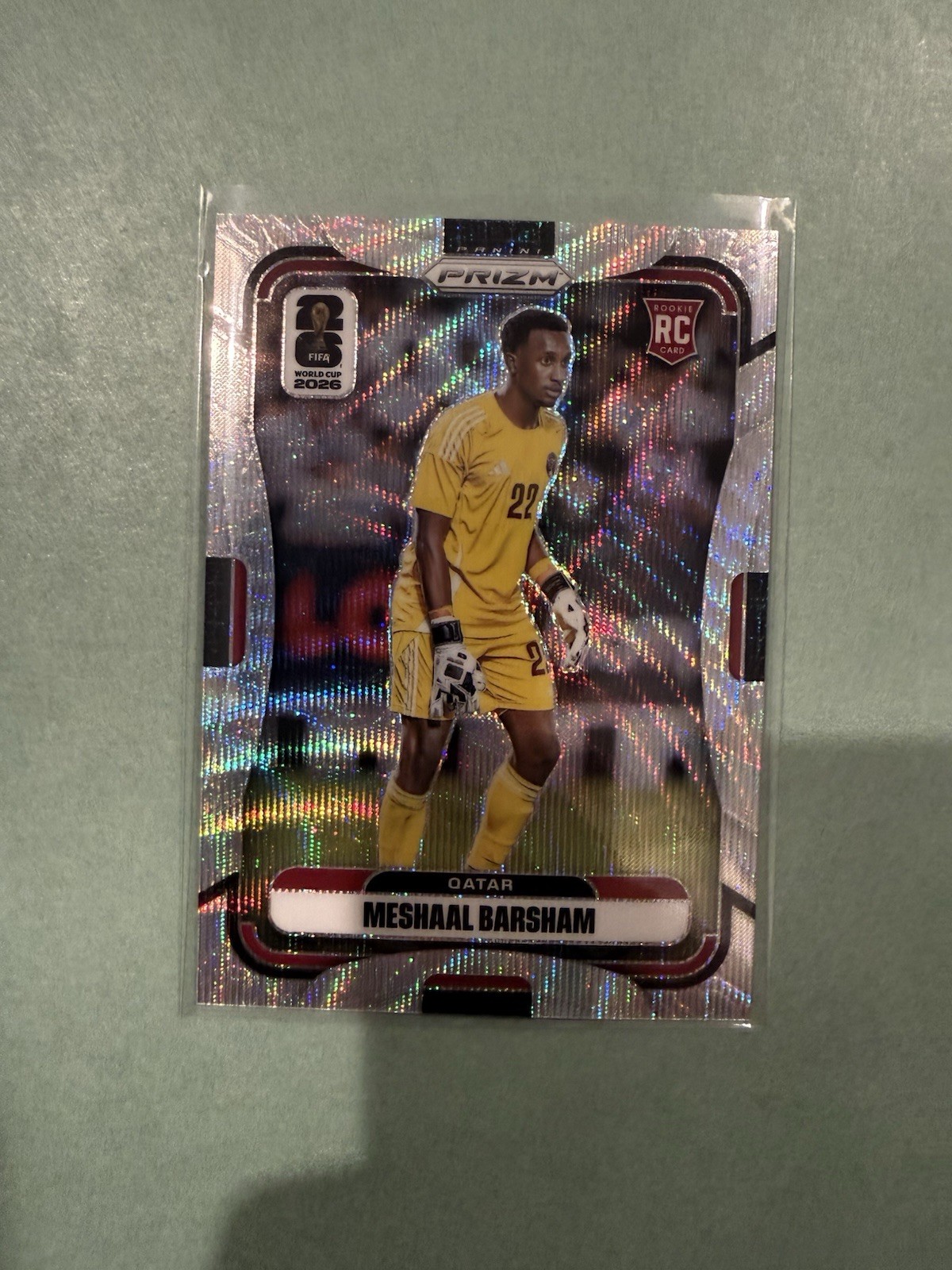 Meshaal Barsham 2026 Prizm FIFA World Cup Silver Wave #376 Qatar Rookie