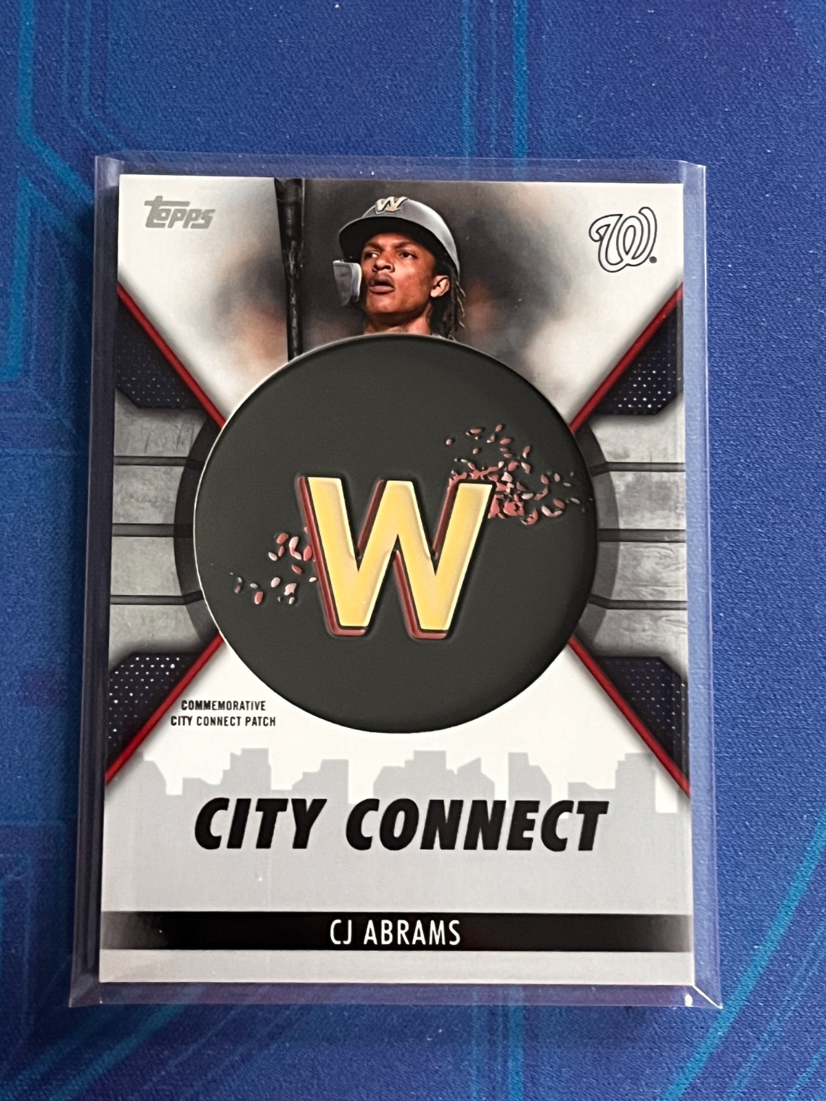 CJ ABRAMS 2023 Topps Series 1 City Connect Cap Patch Relic #CC-CA