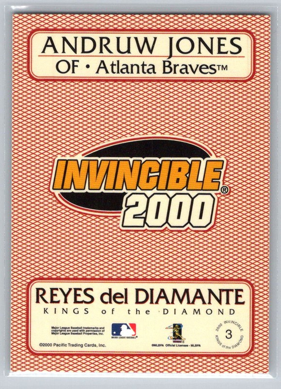 2000 Pacific Invincible Kings of the Diamond #3 Andruw Jones
