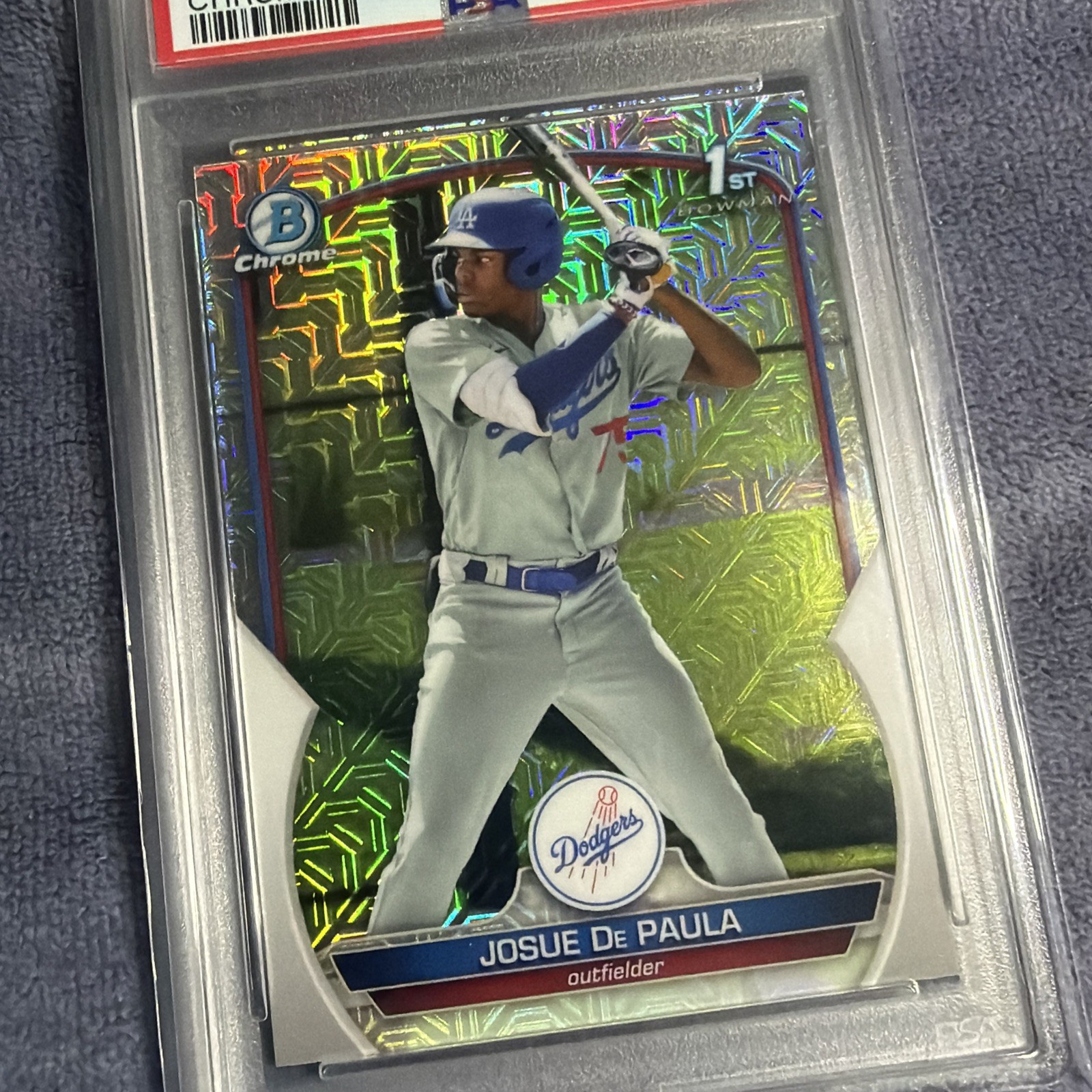 2023 Bowman Chrome Josue De Paula 1st Mega Box Mojo Refractor Dodgers PSA 10 GEM