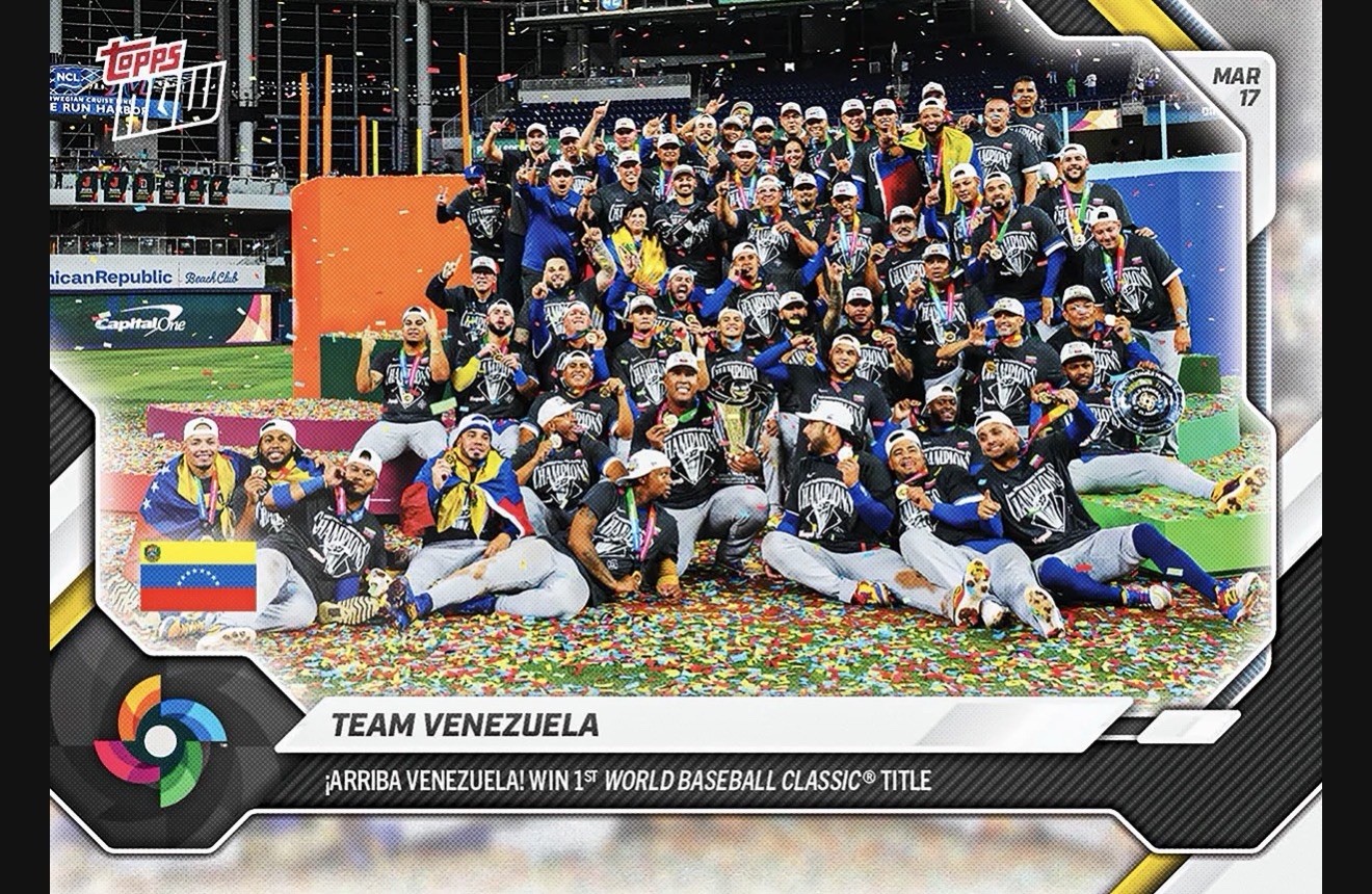 2026 Team Venezuela Wins World Baseball Classic Topps Now Card WBC