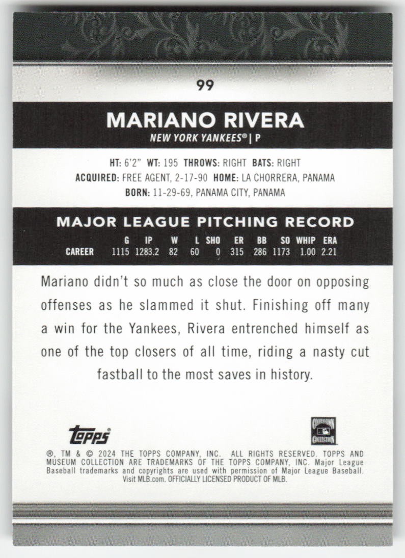 2024 Museum Collection Mariano Rivera #99 New York Yankees
