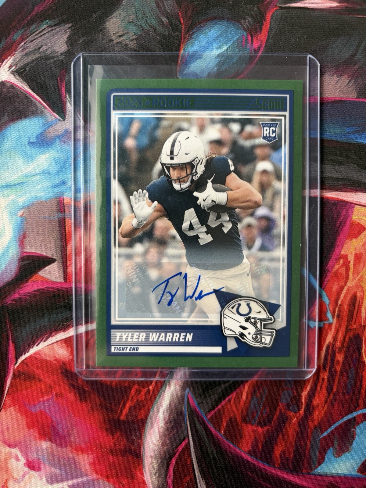 2025 Score – Rookies Tyler Warren #21 Green Signatures (AU, RC)