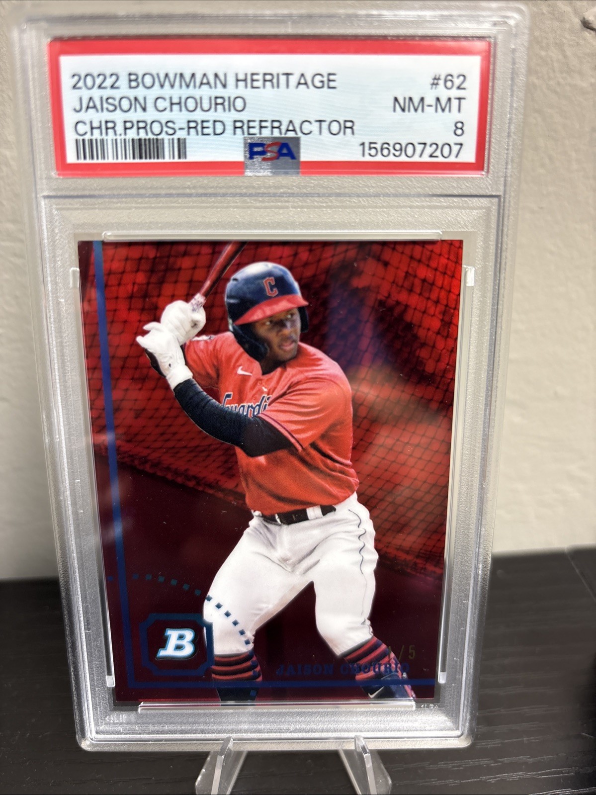 2022 Bowman Heritage – Chrome Prospects Jaison Chourio #BHPC-62 Red Refractor /5