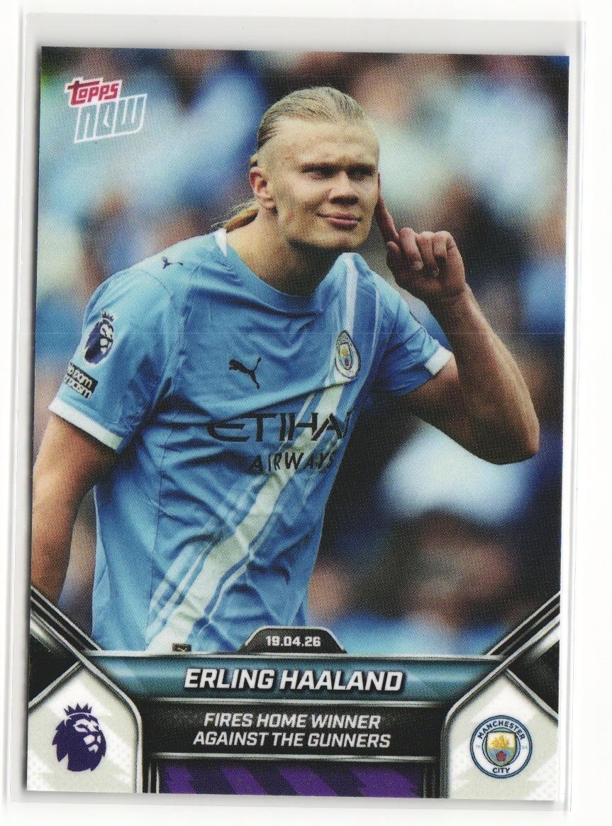 2025-26 Premier League Topps Now #176 Erling Haaland Fires Home Manchester City